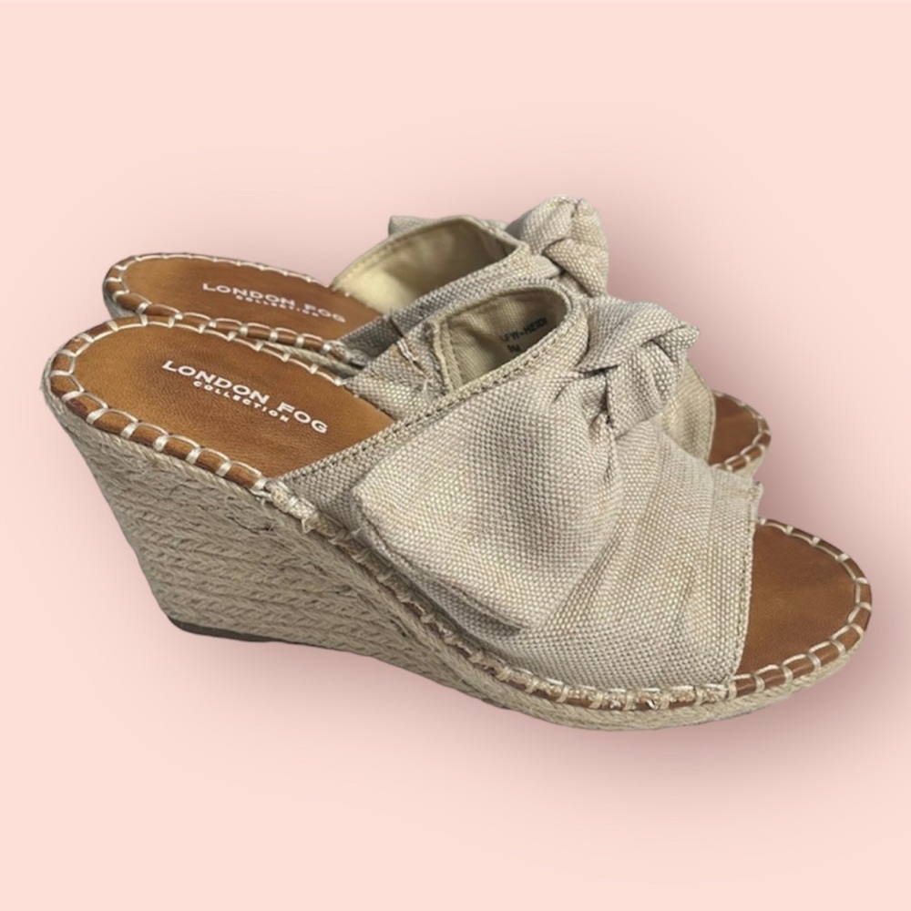 LONDON FOG | Espadrille Knotted Wedge Sandals 9